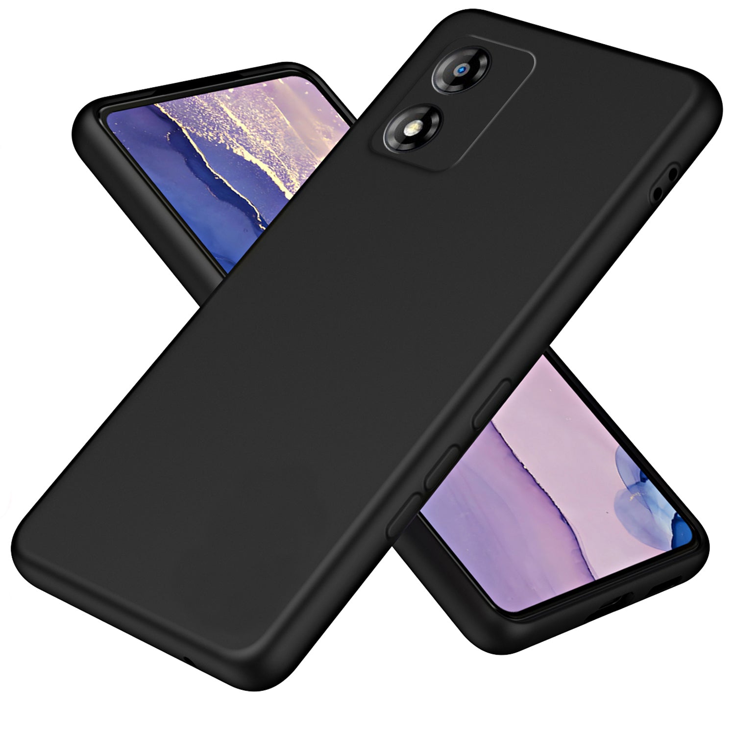 Uniqkart for Motorola Moto E13 4G Shockproof Fiber Lining + TPU Phone Case 2.2mm Protective Cover - Black Uniqkart for Motorola Moto E13 4G Shockproof Fiber Lining + TPU Phone Case 2.2mm Protective Cover - Black